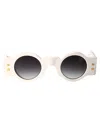 Balmain Wht Acetate Sunglasses In White