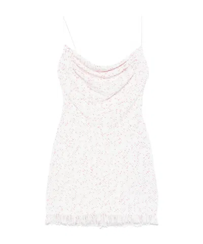BALMAIN BALMAIN FRAYED HEM TWEED MINI DRESS