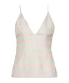 Balmain Diamond-print Silk Top In White