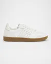 Balmain Swan Calf Suede Low-top Sneakers In White