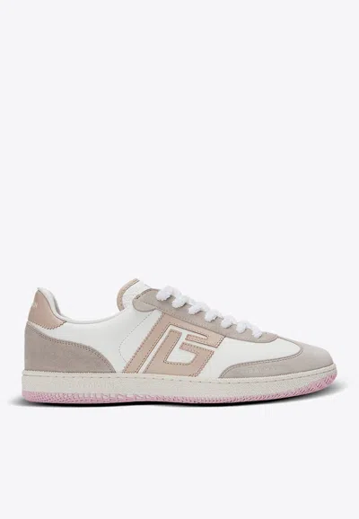 Balmain Swan Calfskin And Suede Sneakers