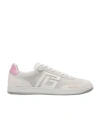 Balmain Swan Suede Low-top Sneakers In White