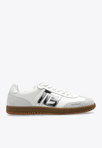 Balmain Swan Leather Low-top Sneakers