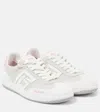 Balmain Swan Suede Low-top Sneakers In White
