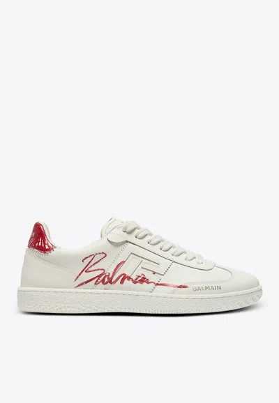 Balmain Swan Lipstick Low-top Sneakers