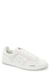 Balmain Swan Sneakers In Suede And Smooth Calfskin In White