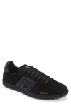 Balmain Swan Suede Low-top Sneakers In Opa Black