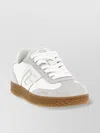 Balmain Swan Low-top Sneakers With Suede Accents In White