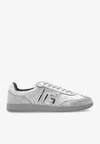 Balmain 'swan' Silver Colored Low Top Sneakers With Logo Detail In Silver