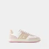 Balmain Swan Suede-trimmed Leather Sneakers