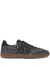 Balmain B-court Monogram Jacquard Low Top Sneaker In Black