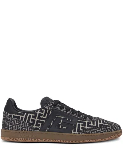 Balmain B-court Monogram Jacquard Low Top Sneaker In Multi