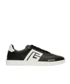 Balmain Swan Sneakers Smooth Leather Rubber Sole In Black