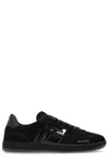Balmain Swan Suede Low-top Sneakers In Black