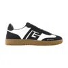 Balmain Swan Trainers In Calfskin And Suede In Black