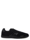 Balmain Swan Suede Low-top Sneakers In Black
