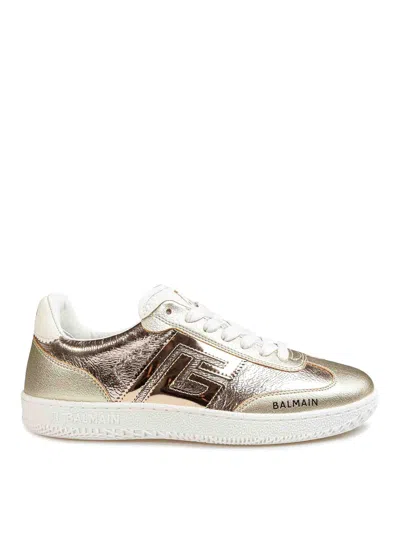 Balmain Swan Sneakers In Gold