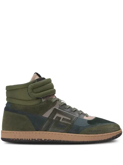 Balmain Swan Sneakers In Green