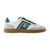 Balmain Swan Suede And Leather Sneakers In Green