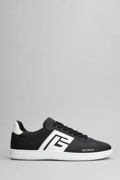 Balmain Swan Sneakers In Black Leather