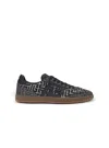 Balmain B-court Monogram Jacquard Low Top Sneaker In Black
