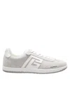 Balmain Swan Sneakers In Suede And Smooth Calfskin In White