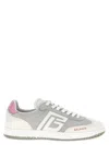 Balmain Swan Suede Low-top Sneakers In Pink