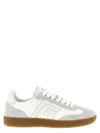 Balmain Swan Low-top Sneakers With Suede Accents In White