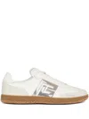 Balmain White & Gray Calfskin '' Swan Sneakers In Gac Blanc/argent