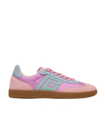 BALMAIN BALMAIN SWAN SUEDE AND NYLON TRAINERS