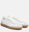 Balmain Swan Low-top Sneakers With Suede Accents In Gray
