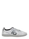 Balmain 'swan' Silver Colored Low Top Sneakers With Logo Detail In Grey