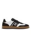 Balmain Swan Trainers In Calfskin And Suede In Black