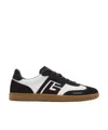 Balmain Swan Trainers In Calfskin And Suede In Black