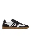 Balmain Swan Trainers In Calfskin And Suede In Multi