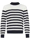 Balmain Embossed Monogram Striped Sweater