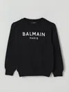 Balmain Logo-plaque Cotton Sweatshirt In Black