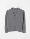 Balmain Long-sleeved V-neck Knitted Cardigan In Grau