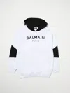 Balmain Logo-print Cotton Hoodie In White