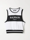 Balmain Recycled Blend Cotton Sweat Top In White