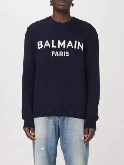 BALMAIN SWEATER BALMAIN MEN COLOR MARINE,G42682082