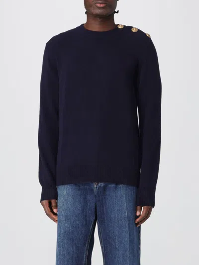 Balmain Sweater  Men Color Navy In Blue