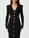Balmain Ribbed Gold-button Cardigan In Black