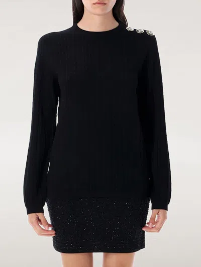 BALMAIN SWEATER BALMAIN WOMAN COLOR BLACK,H22516002