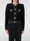 Balmain Ribbed Texture Buttoned Knit Cardigan In Black