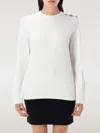 Balmain Maxi Shoulder Top Sweaters And Cardigans White In White