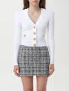Balmain Women Buttoned V-necked Cardigan In Weiss