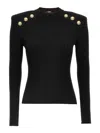 Balmain Black Viscose Blend Sweater In Black