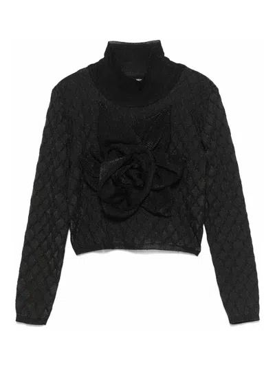 Balmain Kids' Suéter Con Escote Barco - Negro In Black
