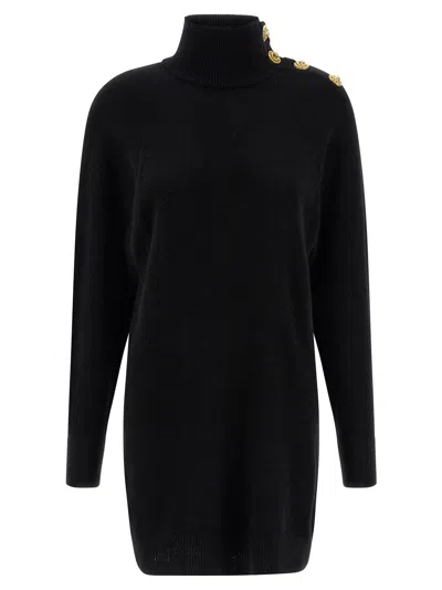 BALMAIN SWEATER DRESS DRESSES BLACK